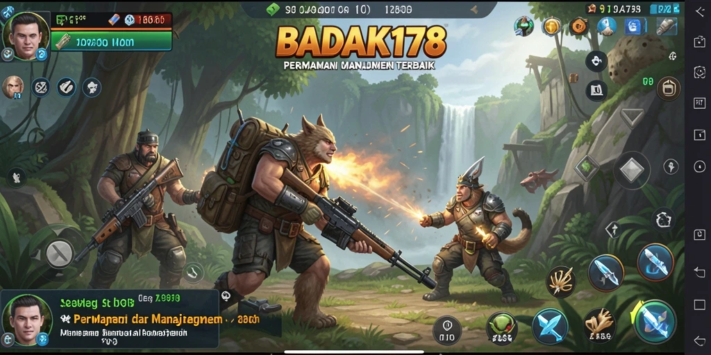 Tampilan permainan strategi dan manajemen di BADAK178.