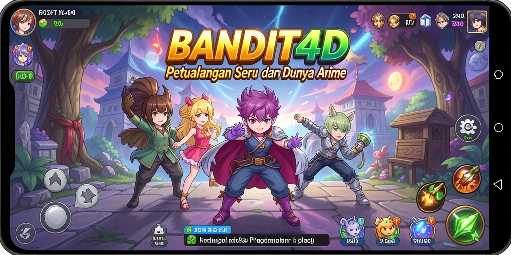 Screenshot utama BANDIT4D menampilkan karakter yang beraksi dalam pertarungan anime yang mendebarkan.