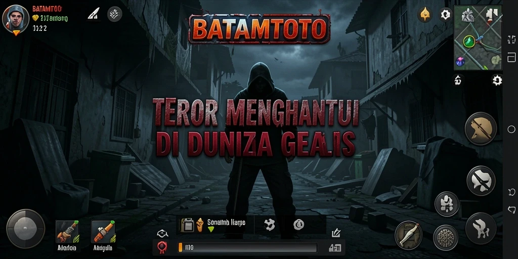 Screenshot gameplay <strong>BATAMTOTO</strong> menampilkan suasana menyeramkan yang menghantui.