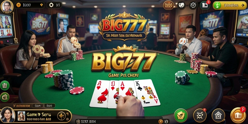 Tangkapan layar utama BIG777 menampilkan aksi seru permainan Poker.