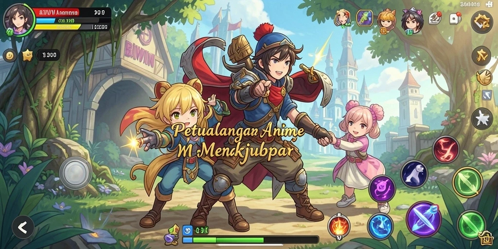 Tampilan gameplay menakjubkan dengan karakter Anime.