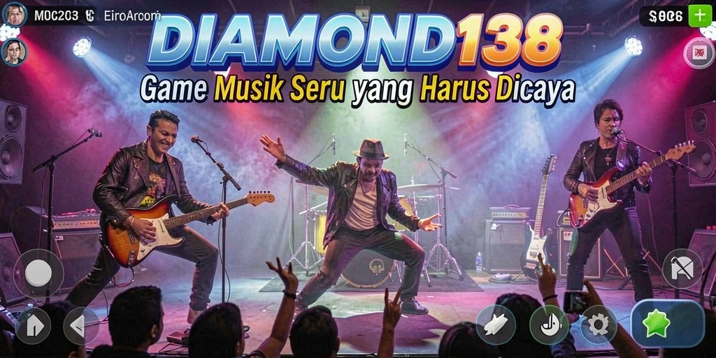 Screenshot gameplay DIAMOND138 dengan tampilan permainan musik yang interaktif.