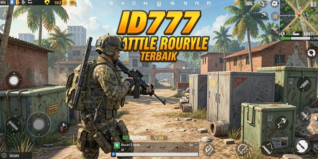 Tampilan gameplay seru ID777 dalam pertempuran Battle Royale.