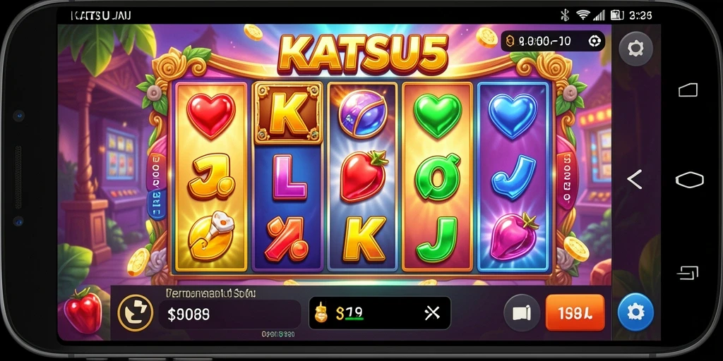 Screenshot gameplay KATSU5 menampilkan berbagai jenis mesin slot yang seru.