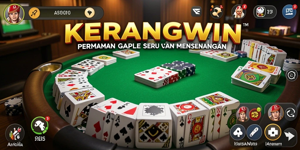 Tampilan gameplay KERANGWIN dengan keseruan Gaple yang menyenangkan.