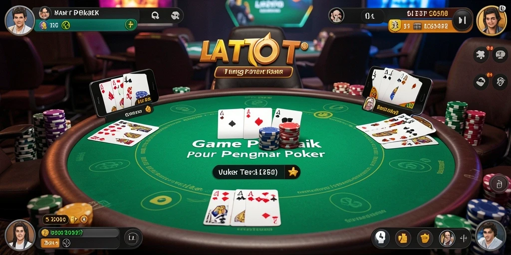 Tampilan menarik dari gameplay poker di LATOTO.