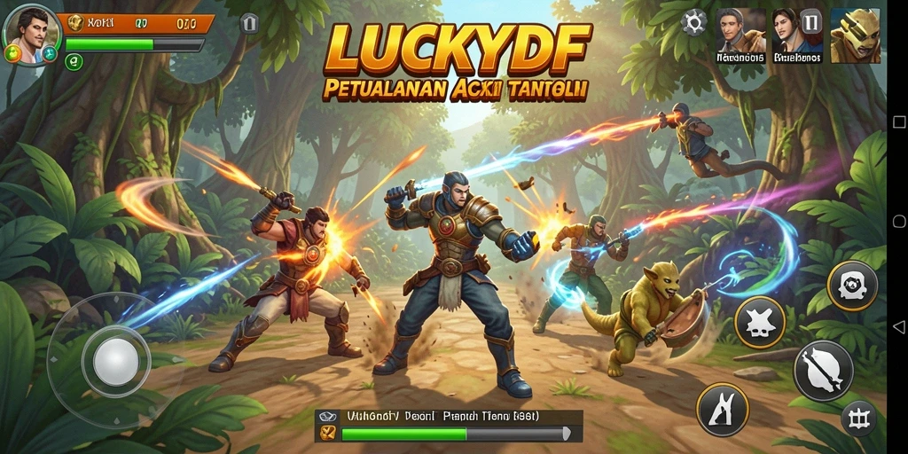 Tampilan gameplay mendebarkan dari LUCKYDF dengan aksi tanpa henti.
