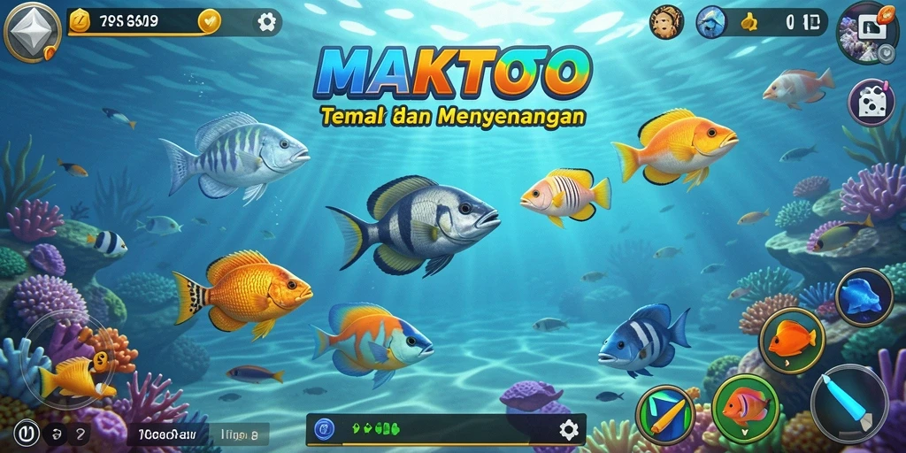 Screenshot gameplay MAKTOTO menampilkan aksi tembak ikan yang seru.