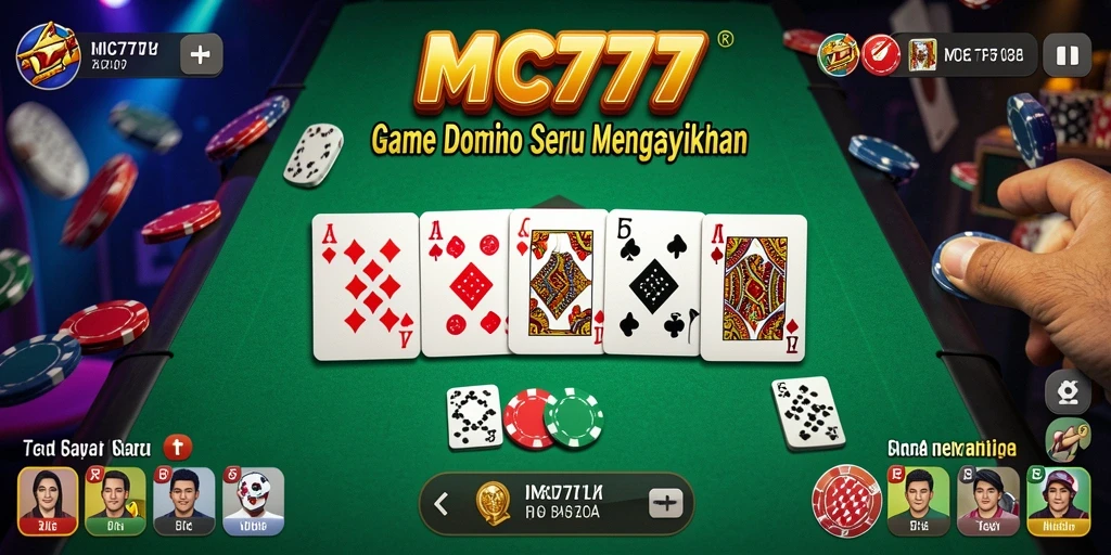 Tampilan gameplay seru dari game Domino MC777 yang memikat.