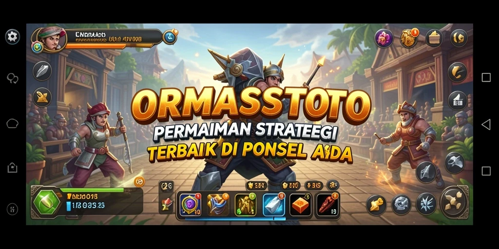Screenshot dari gameplay ORMASSTOTO yang menampilkan pertempuran strategis.