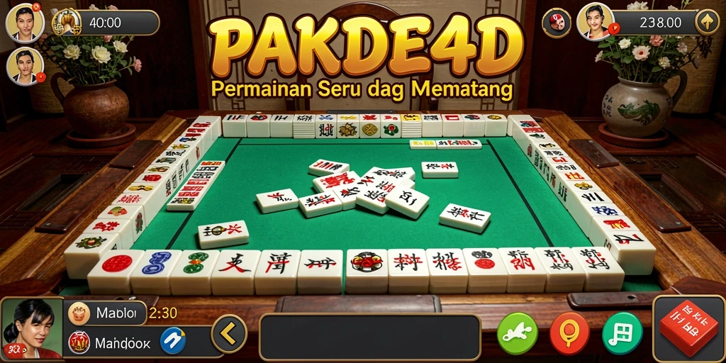 Screenshot gameplay PAKDE4D dengan tampilan papan Mahjong yang menawan.