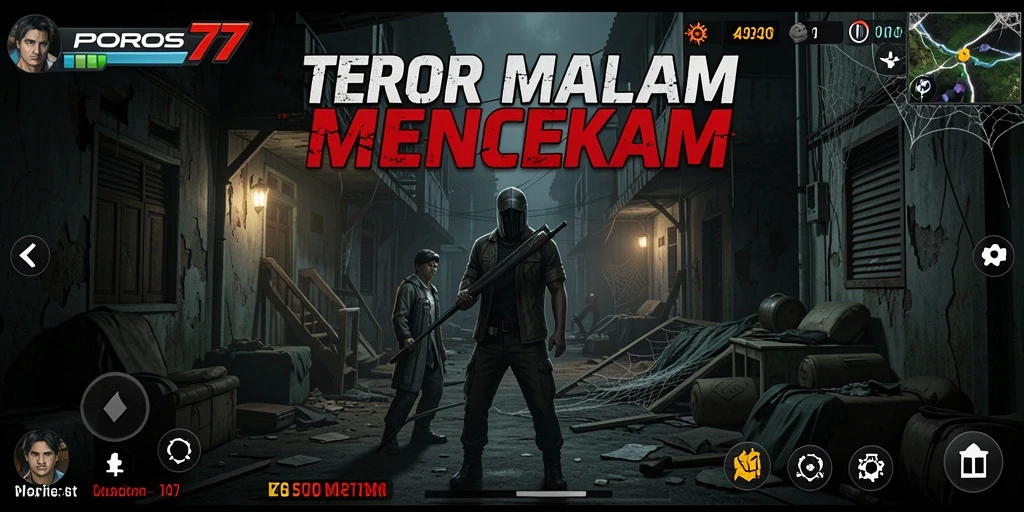 Screenshot gameplay POROS77 yang menyeramkan dan mencekam.