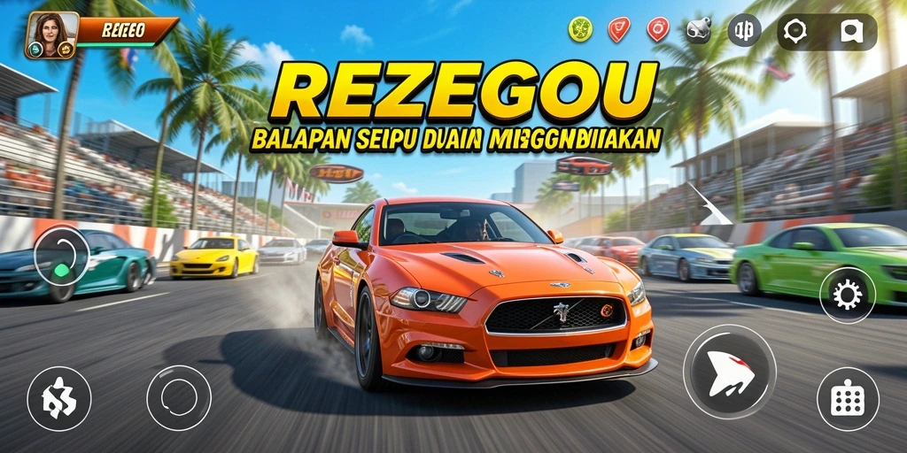 Tampilan menarik dari gameplay balapan di REZEGO.