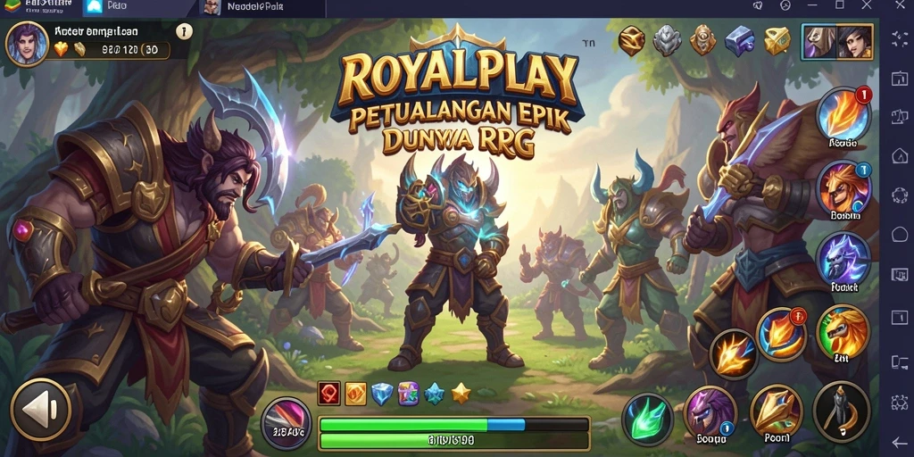 Tangkapan layar utama menunjukkan gameplay yang mendebarkan dari <strong>ROYALPLAY</strong> dengan aksi RPG yang intens.