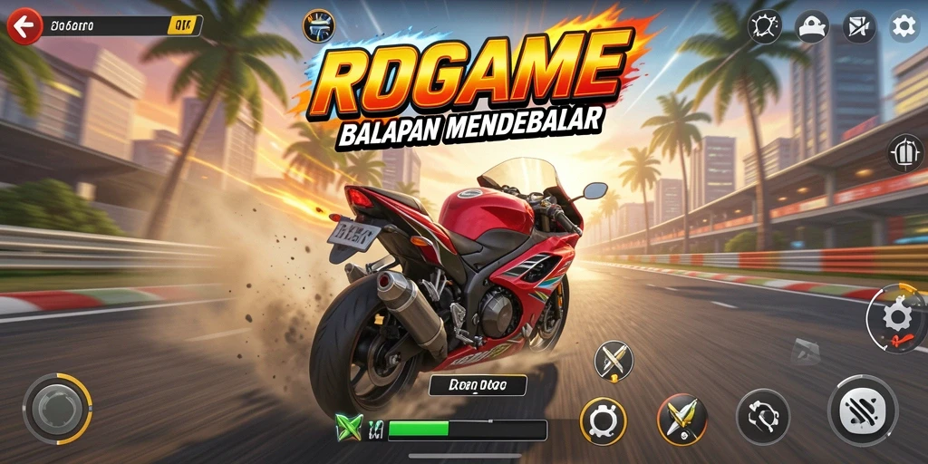 Tampilan gameplay RPGAME yang seru dalam balapan motor.
