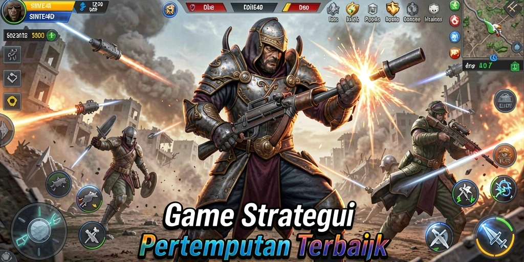 Tangkapan layar SINTE4D menunjukkan pertempuran strategis yang mendebarkan.