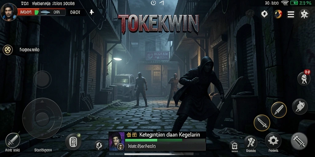 Tampilan gameplay TOKEKWIN yang menegangkan dan mencekam.